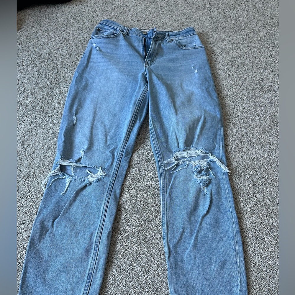 Abercrombie & Fitch Light Blue Distressed Boyfriend Jeans